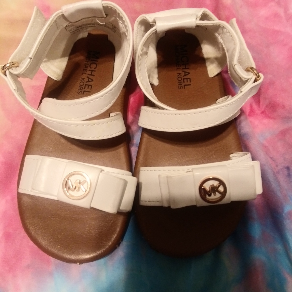 White Strappy Sandals by Michael Kors